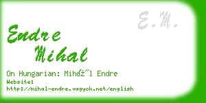 endre mihal business card